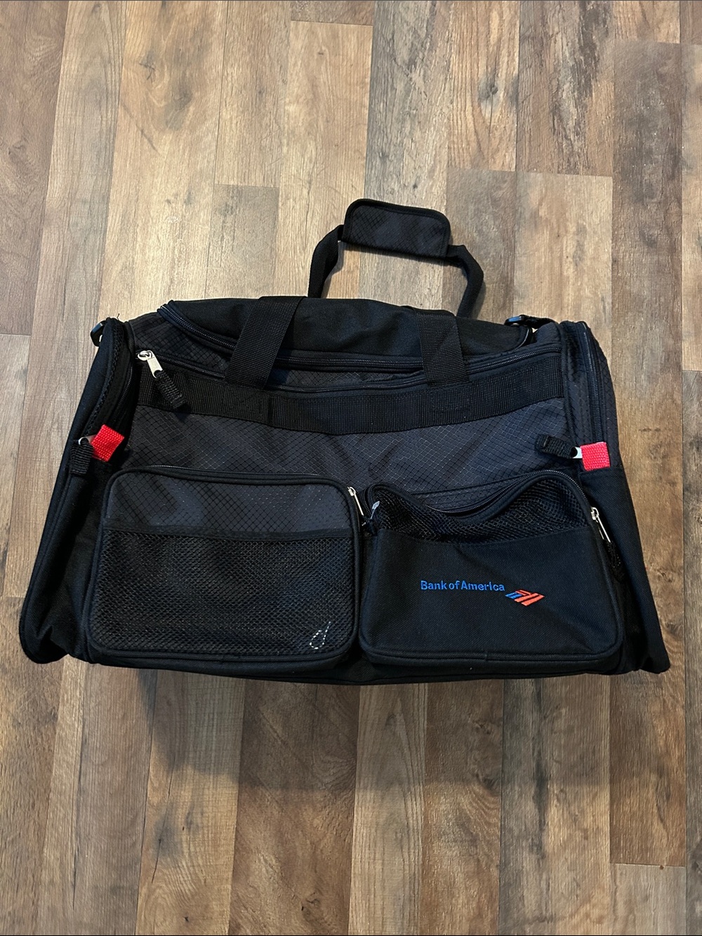 Bank of America.  Black Men's Travel Duffel Bag.